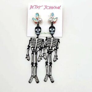 CLEARANCE Betsey Johnson Skeleton Glow in the Dark Earrings